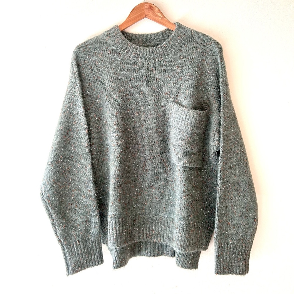 Anthropologie Gray Crew Neck Sweater